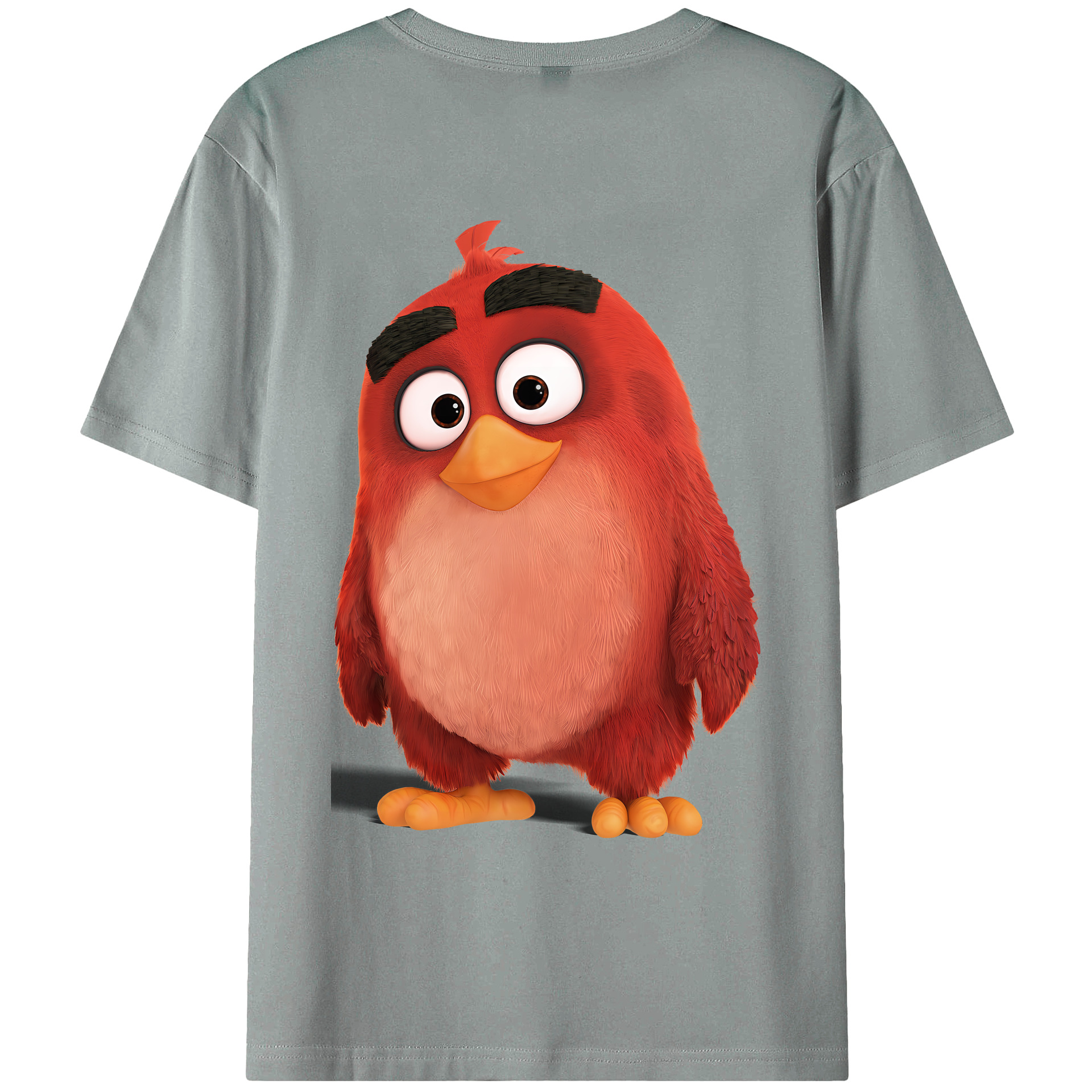 （画像用） Angry Birds アングリーバード 綿100％ メンズ半袖Tシャツ（バックプリント） 通気性
